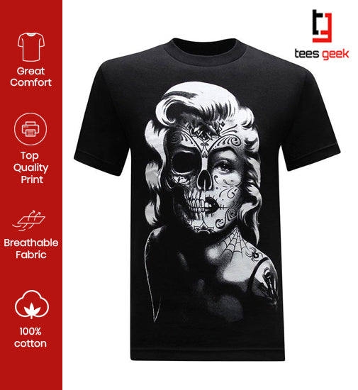 Marilyn monroe 2024 skull t shirt