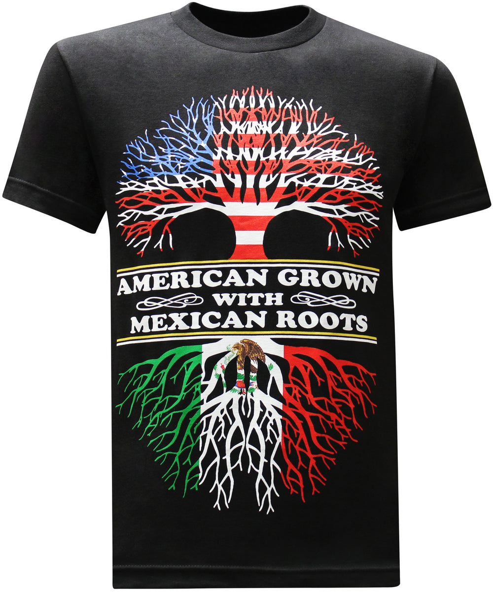 American Grown Mexican Roots Men's Funny T-Shirt - tees geek