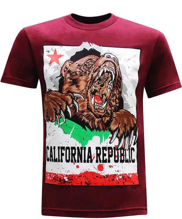 California Republic Breakthrough Bear Men's T-Shirt - tees geek