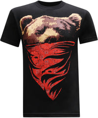 California Republic Red Bandana Bear Men's T-Shirt - tees geek