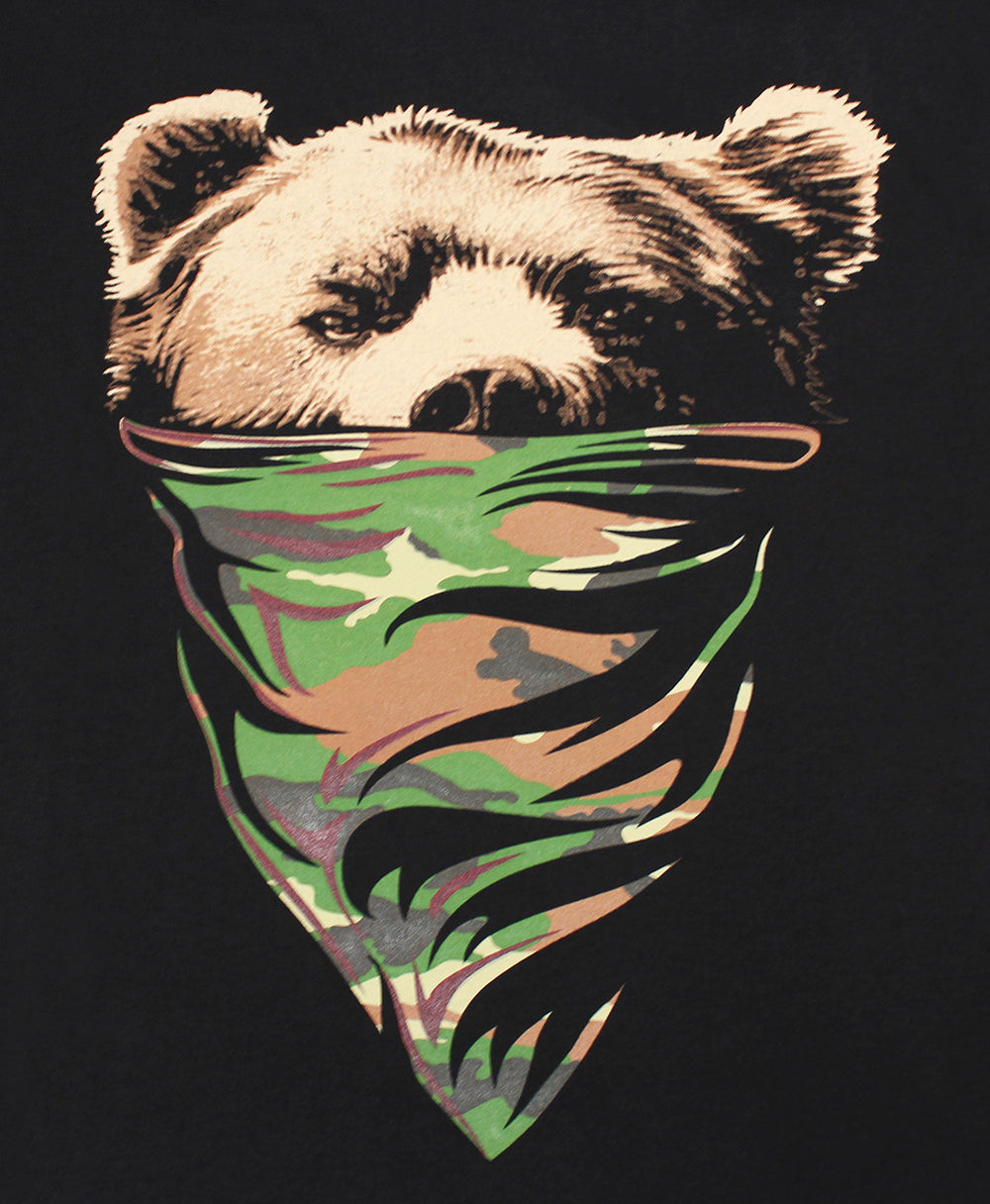 California Republic Camo Bandana Bear Men's T-Shirt - tees geek