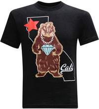 California Republic Cali Diamond Bear Men's T-Shirt - tees geek