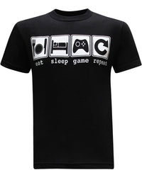 Eat Sleep Game Repeat Men's Funny T-Shirt - tees geek
