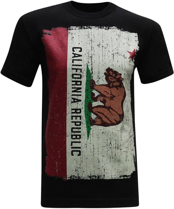 California Republic Painted Flag Men's T-Shirt - tees geek