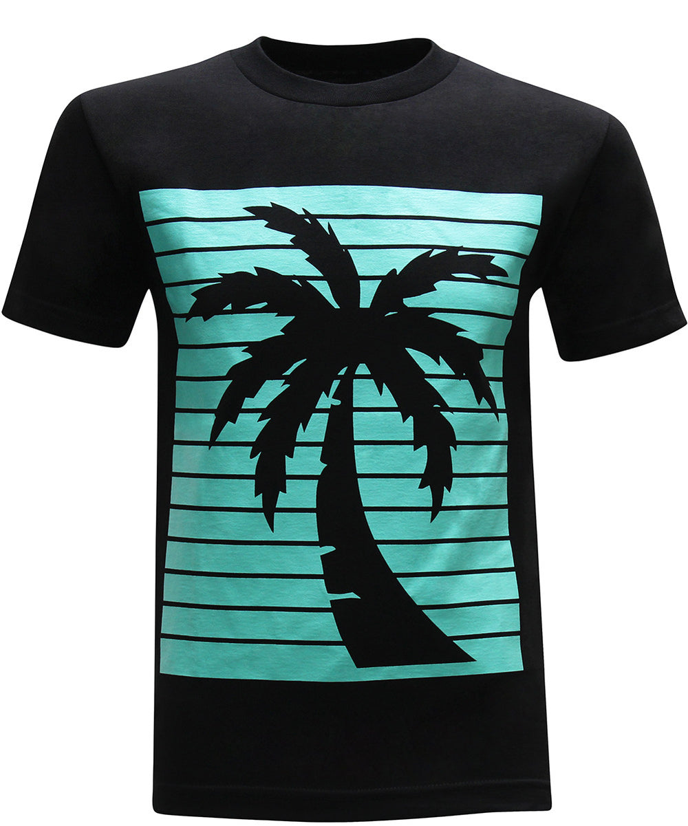 California Republic Turquoise Palm Men's T-Shirt - tees geek