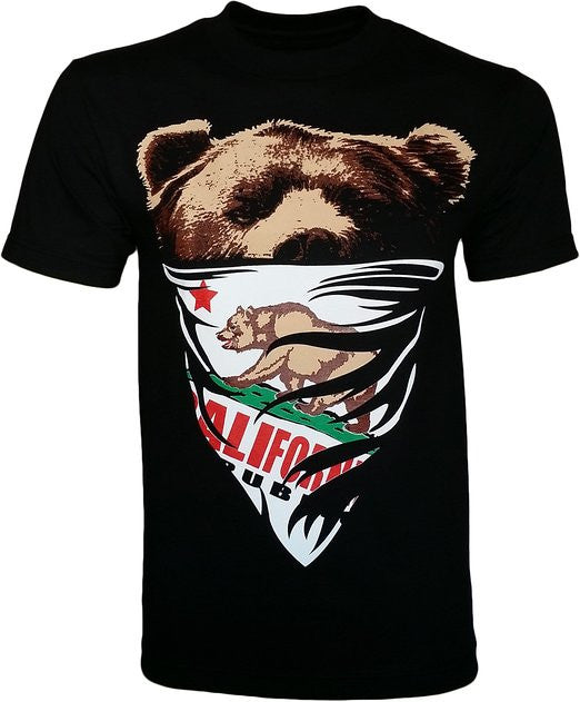 California Republic White Bandana Bear Men's T-Shirt - tees geek